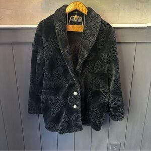 Sonoma Jean Company Cozy Black Textured Fleece Teddy‎ Jacket size M
